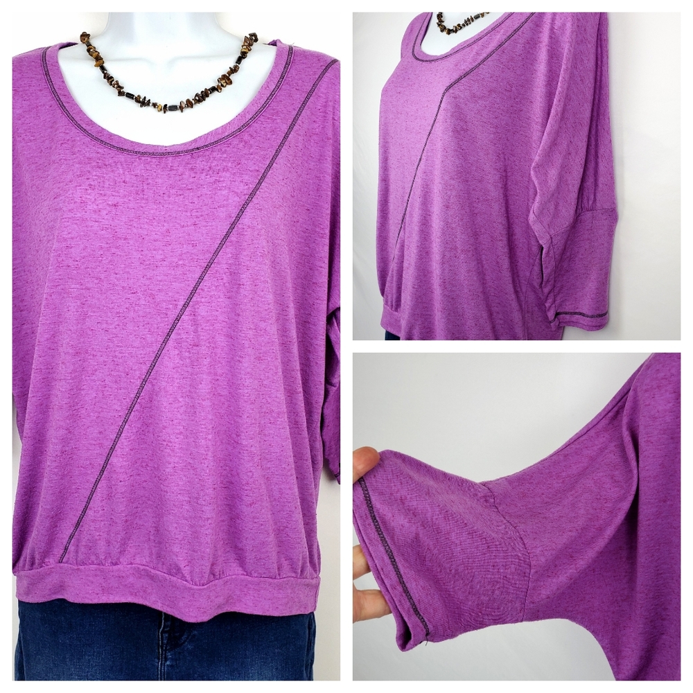 Eyelash Couture Purple 3/4 Sleeve Tee